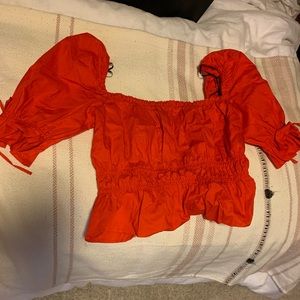 Red Puff Sleeve Top